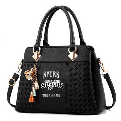 LIMITED EDITION - NEW CUSTOMIZED NBA23 SAS SAN ANTONIO SPURS ZIP HANDBAG MULTICOLOR