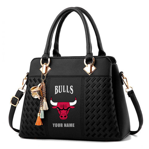 LIMITED EDITION - NEW CUSTOMIZED NBA19 CBU CHICAGO BULLS ZIP HANDBAG MULTICOLOR