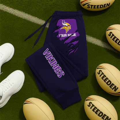 LIMITED EDITION - NEW PERSONALIZED NFL05 MVK MINNESOTA VIKINGS JOGGERS