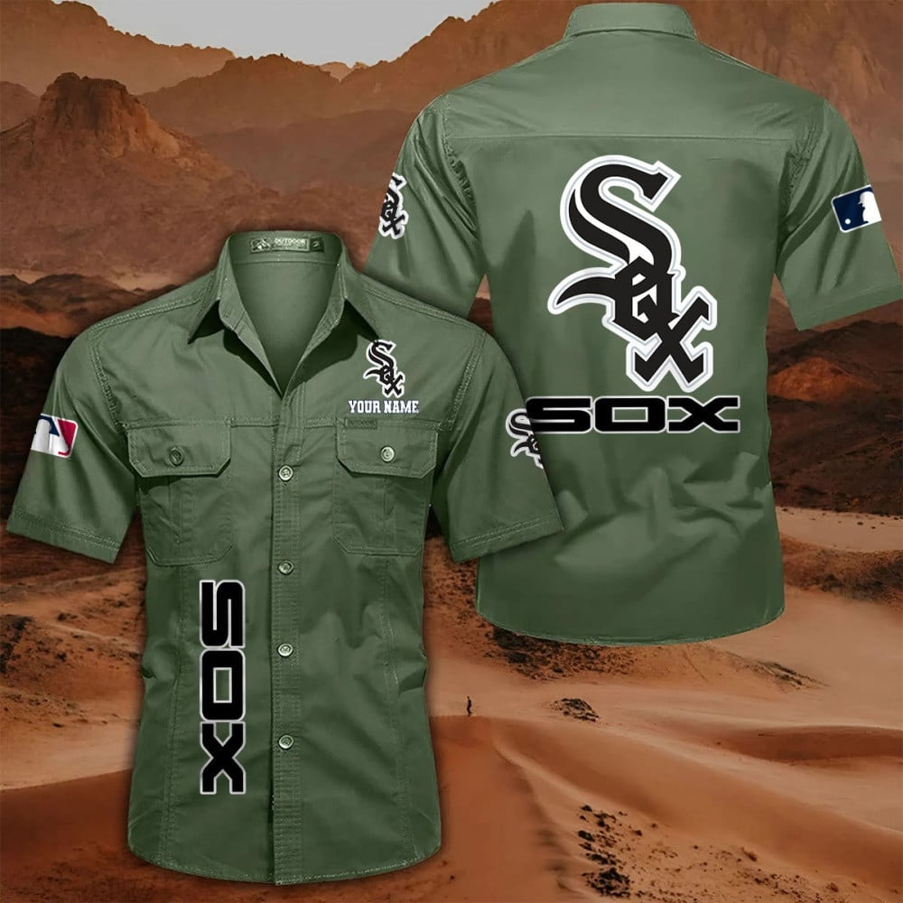 LIMITED EDITION - NEW CUSTOMIZED MLB26 CWS CHICAGO WHITE SOX MEN'S CARGO SHIRT