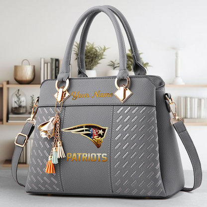 LIMITED EDITION - NEW CUSTOMIZED NFL27 NEP NEW ENGLAND PATRIOTS LUXURY HANDBAG IN MULTIPLE COLORS
