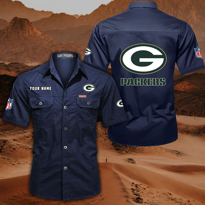 SPECIAL EDITION - NEW CUSTOMIZED NFL08 GBP GREEN BAY PACKERS MUTICOLOR MEN'S CARGO SHIRT