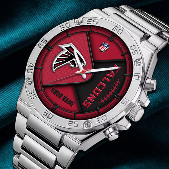 LIMITED EDITION - NEW CUSTOMIZED NFL18 ATF ATLANTA FALCONS LUXURY STAINLESS STEEL WATCH