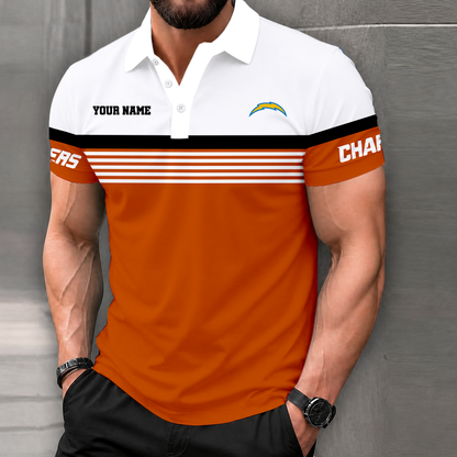 LIMITED EDITION - NEW CUSTOMIZED NFL09 LAC LOS ANGELES CHARGERS POLO SHIRT