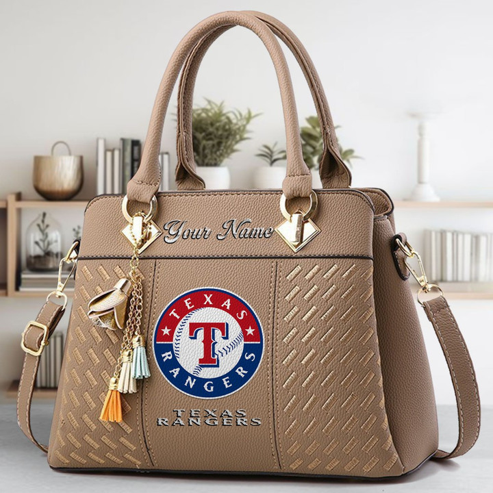 LIMITED EDITION - NEW CUSTOMIZED MLB08 TRS TEXAS RANGERS ZIP HANDBAG MULTICOLOR