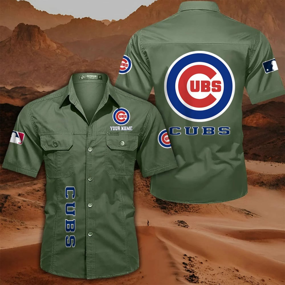 LIMITED EDITION - NEW CUSTOMIZED MLB04 CCS CHICAGO CUBS MEN'S CARGO SHIRT
