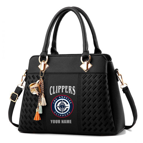LIMITED EDITION - NEW CUSTOMIZED NBA10 LCL LOS ANGELES CLIPPERS ZIP HANDBAG MULTICOLOR