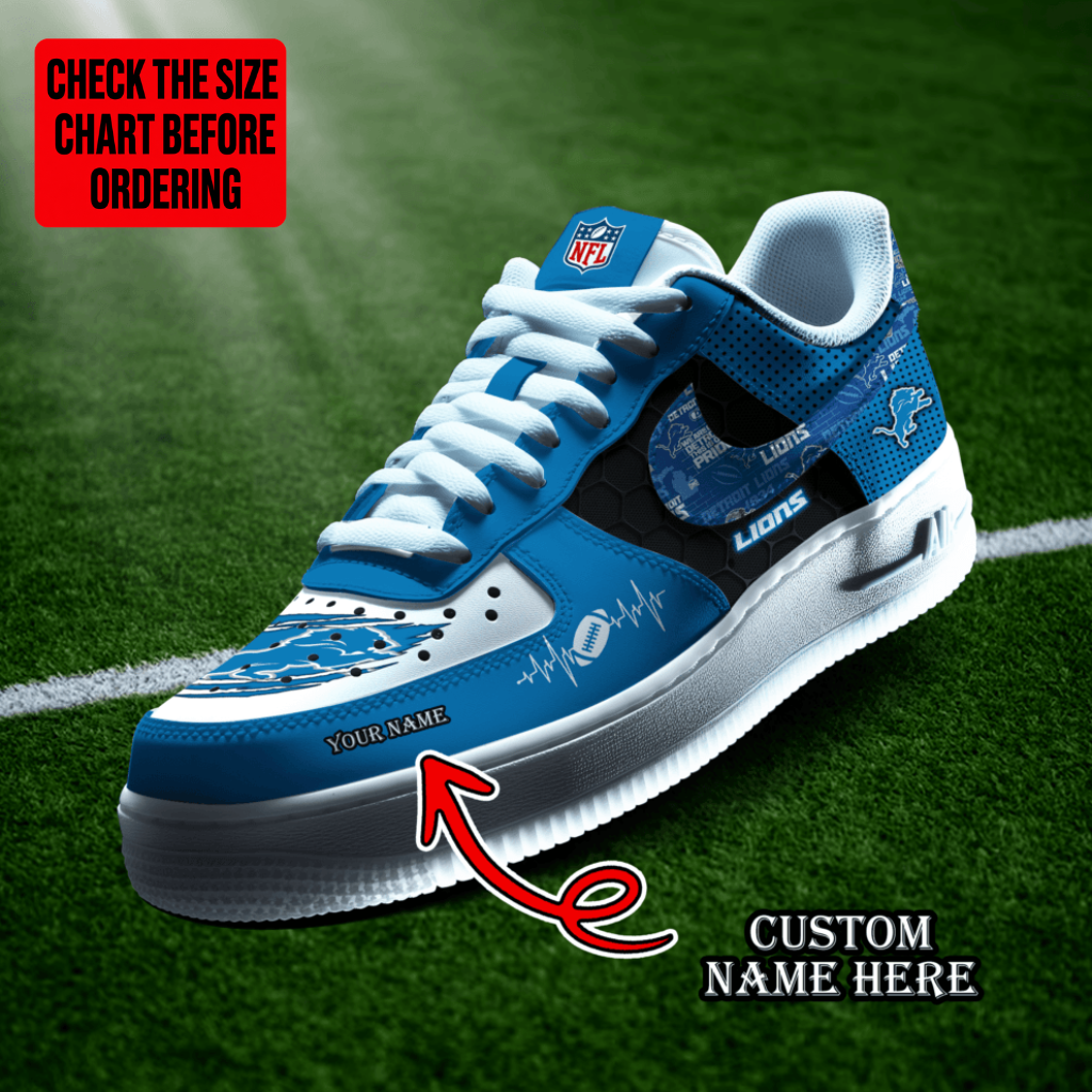 [SPECIAL OFFER] NEW CUSTOMIZED NFL04 DTL DETROIT LIONS AF1 SHOES