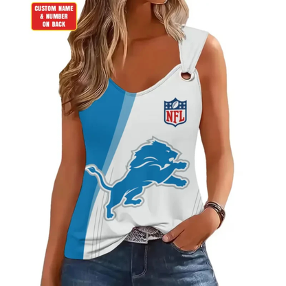[SPECIAL OFFER] NEW CUSTOMIZED NFL04 DTL DETROIT LIONS O-RING SHOULDER TANK TOP
