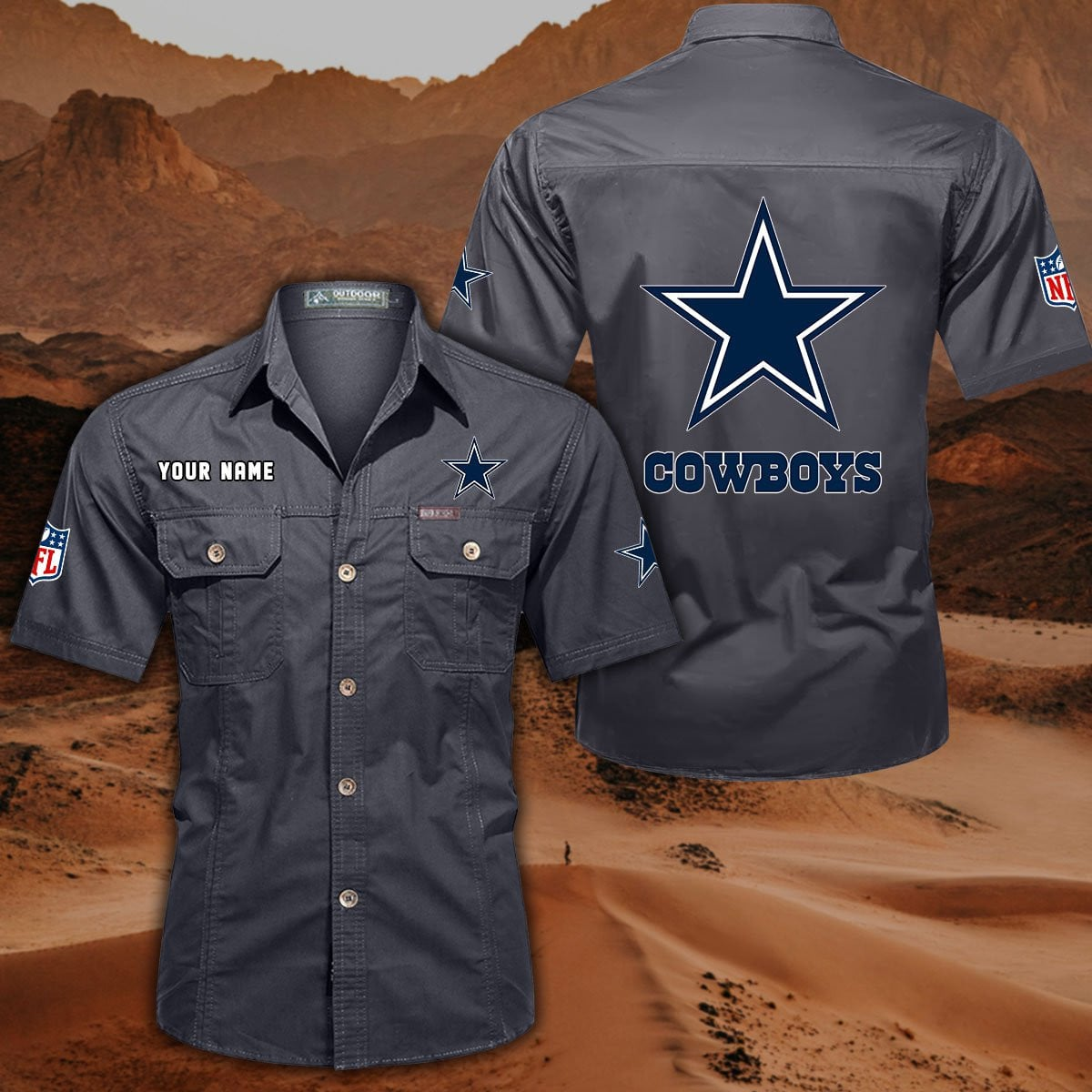 SPECIAL EDITION - NEW CUSTOMIZED NFL21 DCB DALLAS COWBOYS MUTICOLOR MEN'S CARGO SHIRT