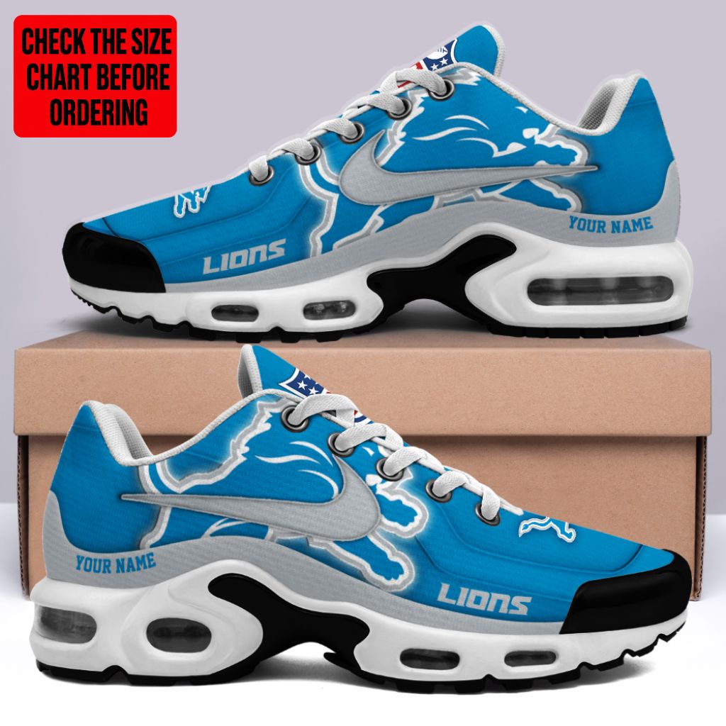 LIMITED EDITION - NEW CUSTOMIZED NFL04 DTL DETROIT LIONS AIR MAX PLUS SNEAKERS