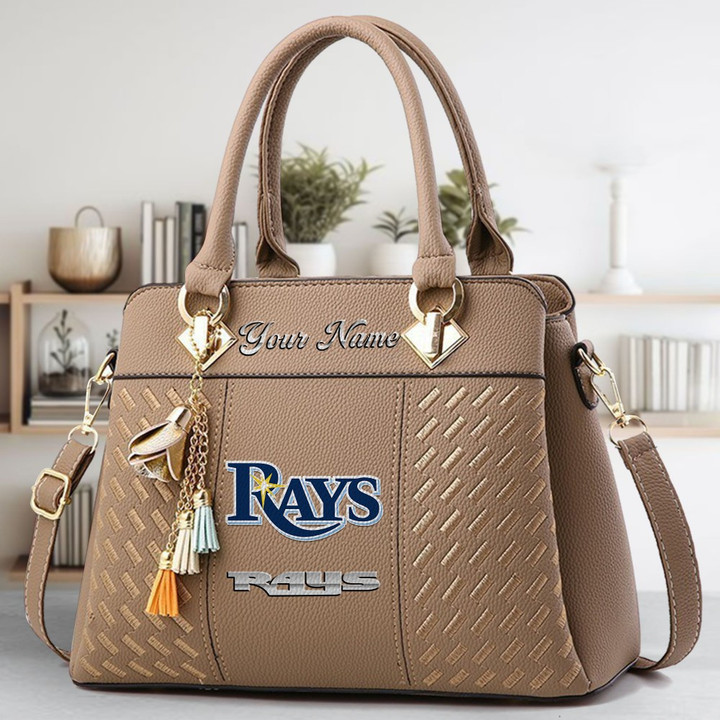 LIMITED EDITION - NEW CUSTOMIZED MLB21 TBR TAMPA BAY RAYS ZIP HANDBAG MULTICOLOR
