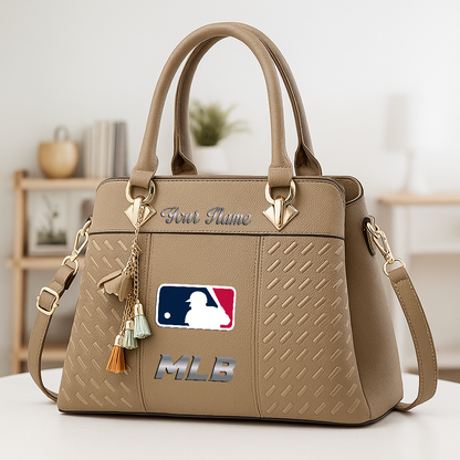 LIMITED EDITION - NEW CUSTOMIZED MLB31 MAJOR LEAGUE BASEBALL ZIP HANDBAG MULTICOLOR