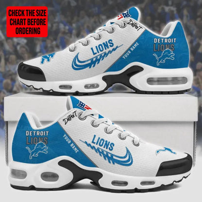 LIMITED EDITION - NEW CUSTOMIZED NFL04 DTL DETROIT LIONS AIR MAX PLUS SNEAKERS