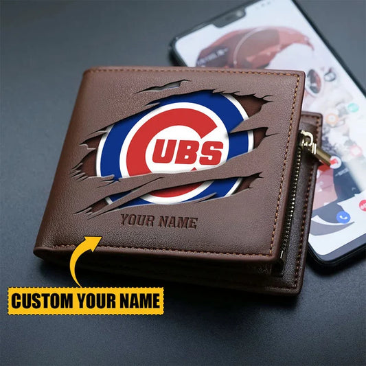 LIMITED EDITION - NEW CUSTOMIZED MLB04 CCS CHICAGO CUBS LEATHER WALLET