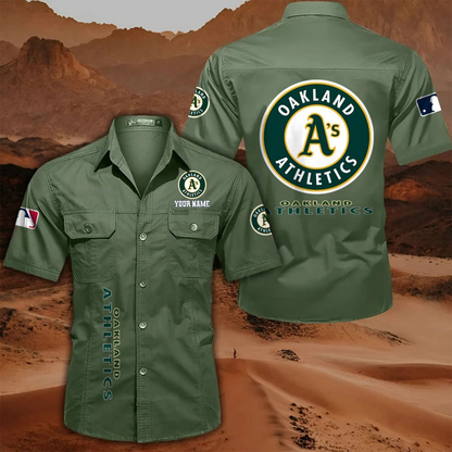 LIMITED EDITION - NEW CUSTOMIZED MLB23 OAS OAKLAND ATHLETICS MEN'S CARGO SHIRT