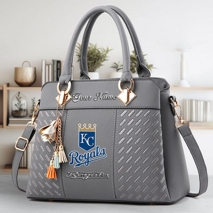 LIMITED EDITION - NEW CUSTOMIZED MLB19 KCR KANSAS CITY ROYALS ZIP HANDBAG MULTICOLOR
