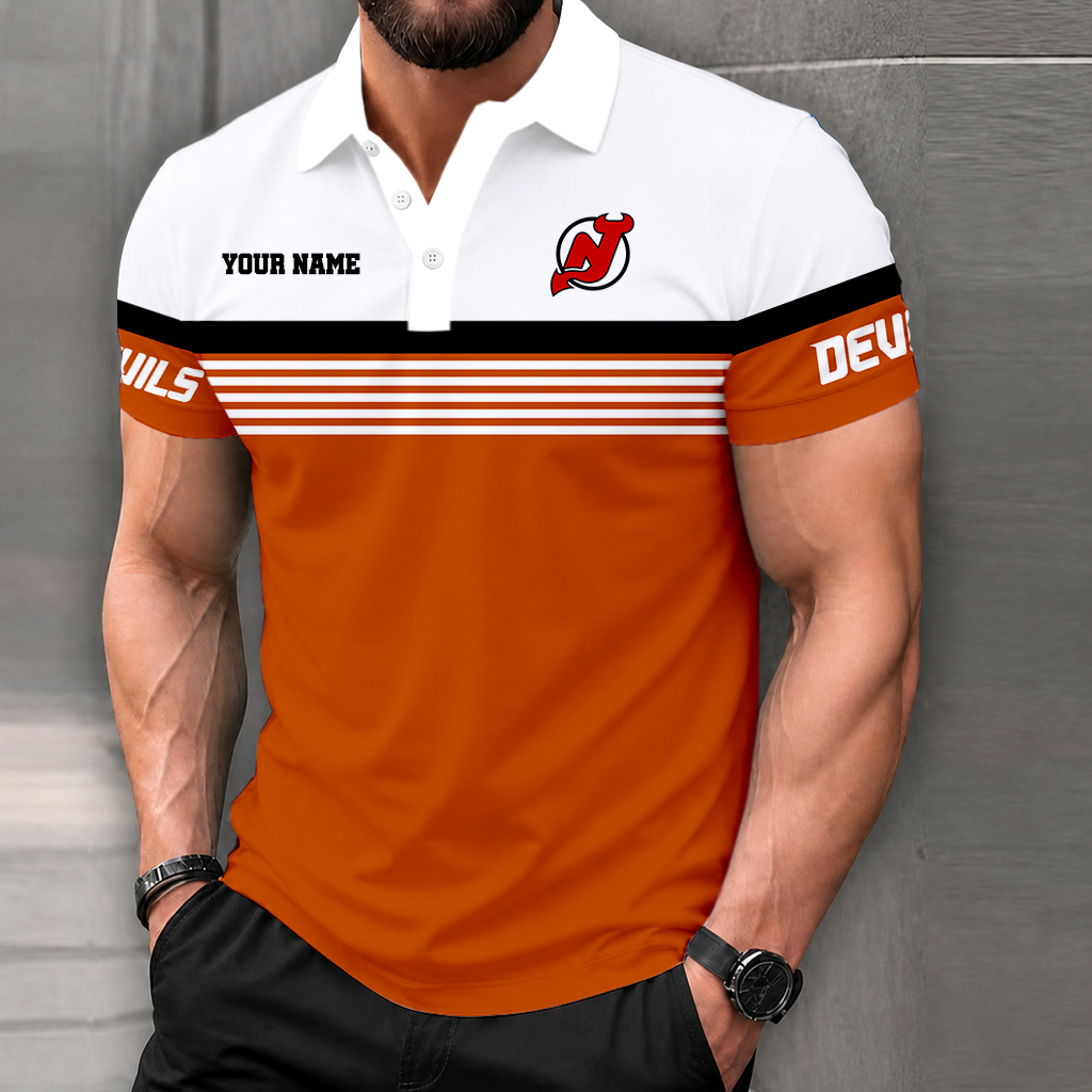 LIMITED EDITION - NEW CUSTOMIZED NHL06 NJD NEW JERSEY DEVILS POLO SHIRT