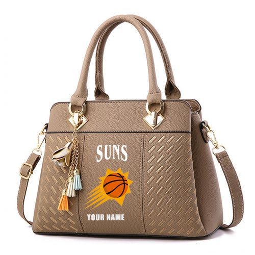LIMITED EDITION - NEW CUSTOMIZED NBA21 PSU PHOENIX SUNS ZIP HANDBAG MULTICOLOR