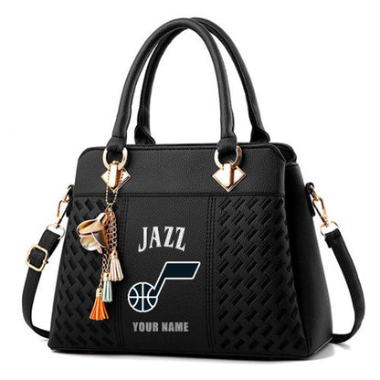 LIMITED EDITION - NEW CUSTOMIZED NBA29 UJZ UTAH JAZZ ZIP HANDBAG MULTICOLOR