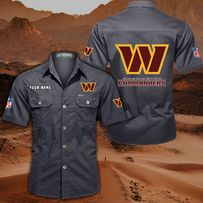 SPECIAL EDITION - NEW CUSTOMIZED NFL12 WTC WASHINGTON COMMANDERS MUTICOLOR MEN'S CARGO SHIRT