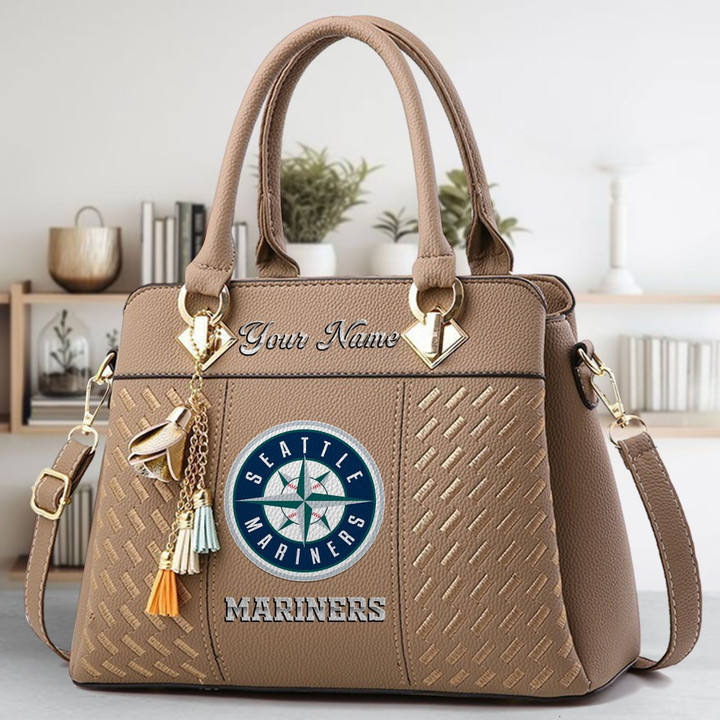 LIMITED EDITION - NEW CUSTOMIZED MLB14 SMS SEATTLE MARINERS ZIP HANDBAG MULTICOLOR