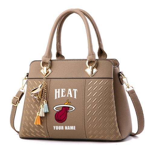 LIMITED EDITION - NEW CUSTOMIZED NBA20 MHE MIAMI HEAT ZIP HANDBAG MULTICOLOR