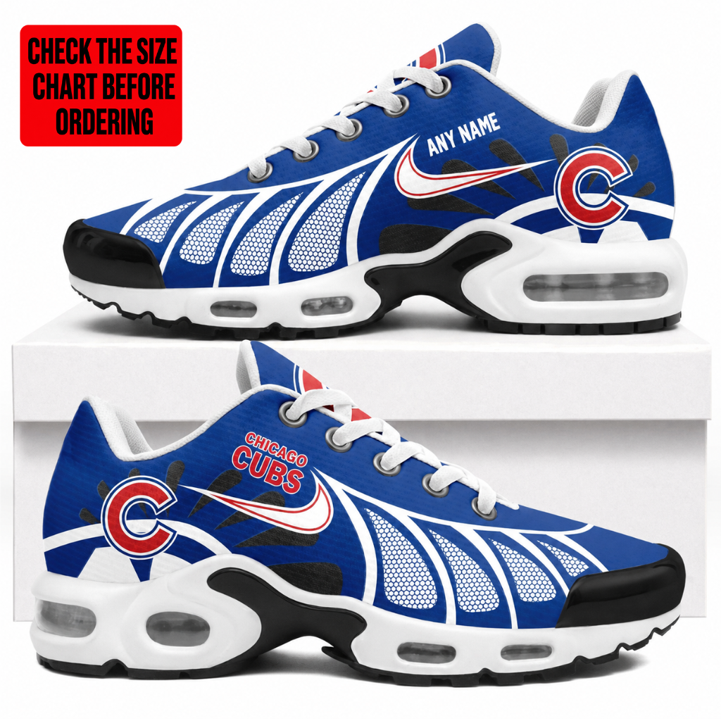 LIMITED EDITION - NEW CUSTOMIZED MLB04 CCS CHICAGO CUBS AIR MAX PLUS SNEAKERS