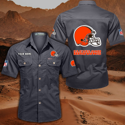 SPECIAL EDITION - NEW CUSTOMIZED NFL29 CLB CLEVELAND BROWNS MUTICOLOR MEN'S CARGO SHIRT