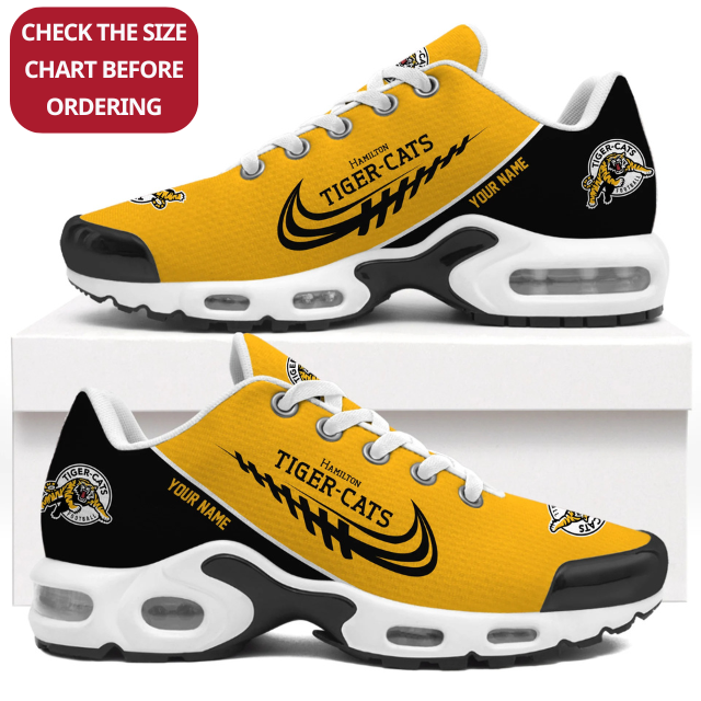 [FAN EXCLUSIVE] NEW CUSTOMIZED CFL04 HAM HAMILTON TIGER-CATS AIR MAX PLUS SNEAKERS