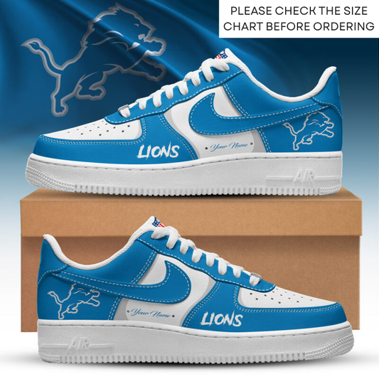 LIMITED EDITION - NEW CUSTOMIZED NFL04 DTL DETROIT LIONS AF1 SHOES
