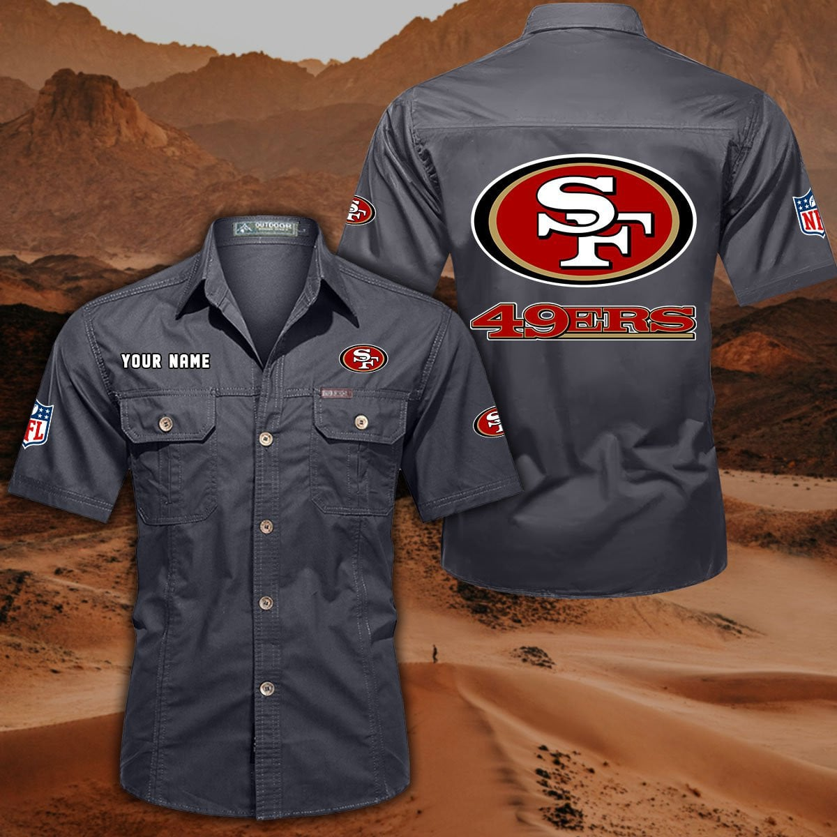 SPECIAL EDITION - NEW CUSTOMIZED NFL11 SF49 SAN FRANCISCO 49ERS MUTICOLOR MEN'S CARGO SHIRT