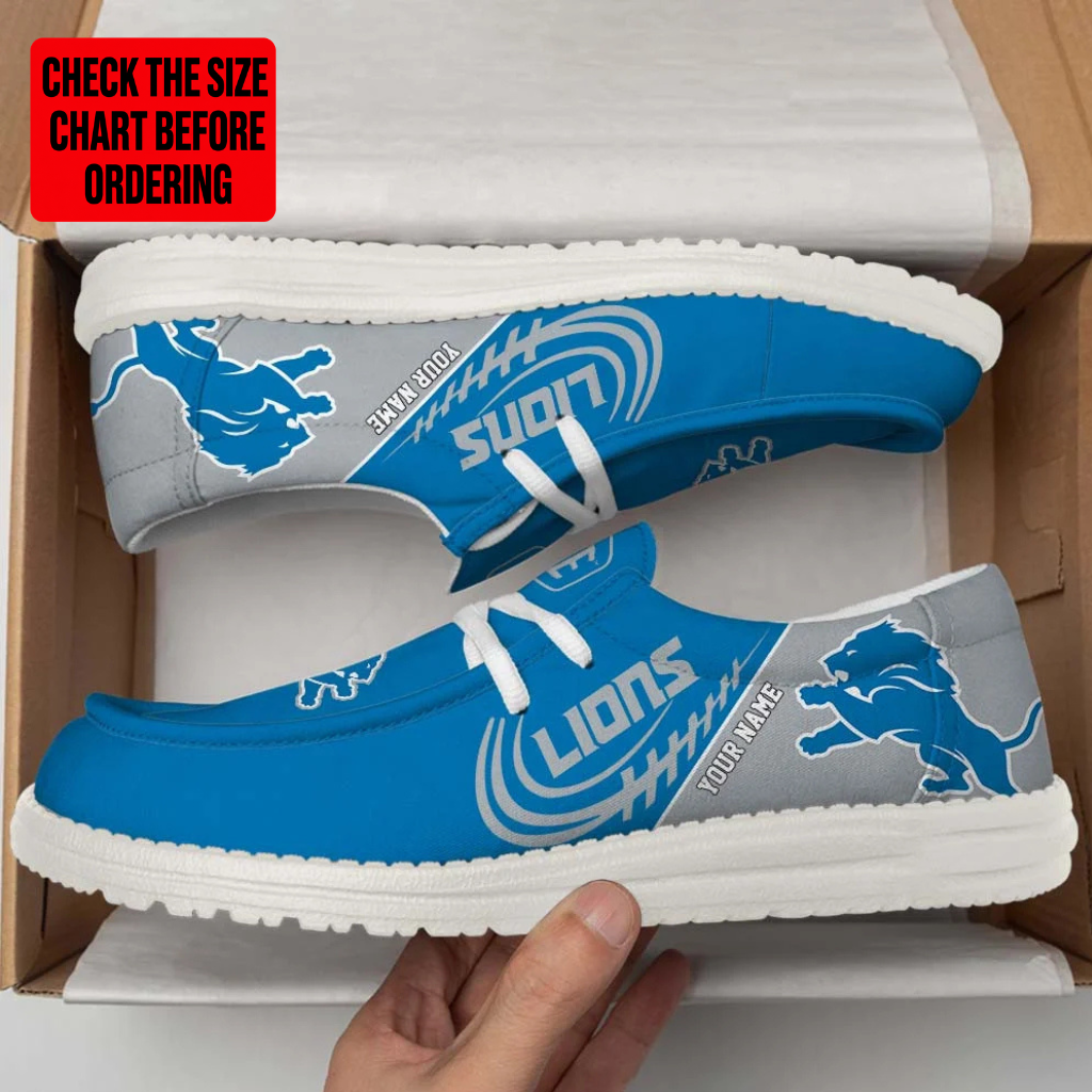 [SPECIAL OFFER] NEW CUSTOMIZED NFL04 DTL DETROIT LIONS LOAFER SHOES