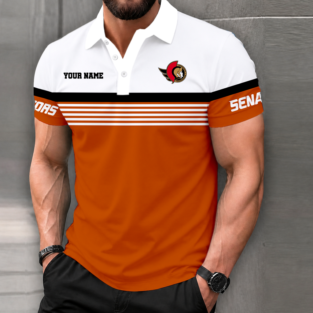 LIMITED EDITION - NEW CUSTOMIZED NHL29 OSN OTTAWA SENATORS POLO SHIRT