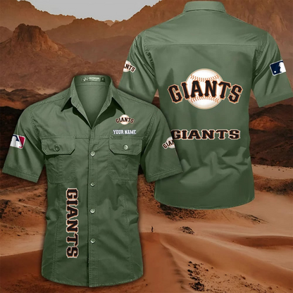 LIMITED EDITION - NEW CUSTOMIZED MLB06 SFG SAN FRANCISCO GIANTS MEN'S CARGO SHIRT
