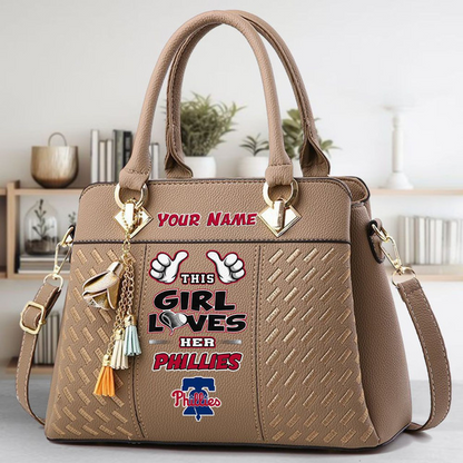 LIMITED EDITION - NEW CUSTOMIZED MLB11 PPS PHILADELPHIA PHILLIES ZIP HANDBAG MULTICOLOR
