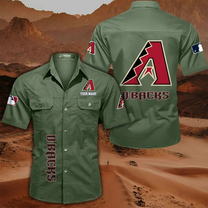 LIMITED EDITION - NEW CUSTOMIZED MLB07 ADS ARIZONA DIAMONDBACKS MEN'S CARGO SHIRT