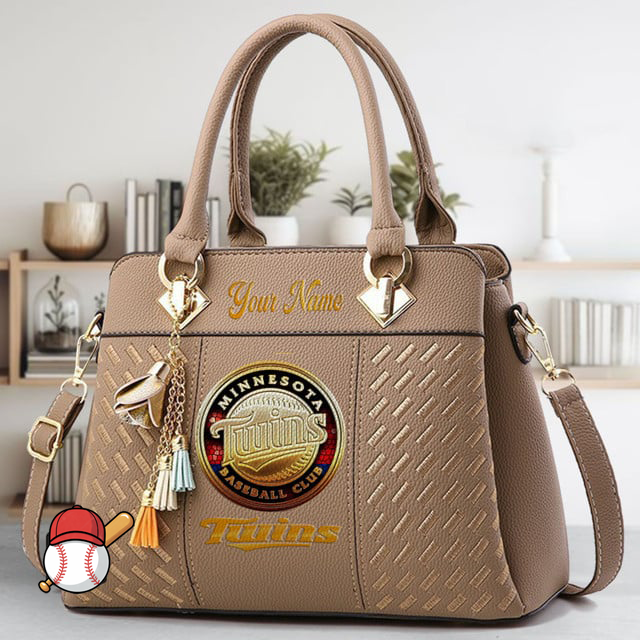 LIMITED EDITION - NEW CUSTOMIZED MLB22 MTS MINNESOTA TWINS ZIP HANDBAG MULTICOLOR