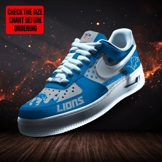 LIMITED EDITION - NEW CUSTOMIZED NFL04 DTL DETROIT LIONS AF1 SNEAKERS
