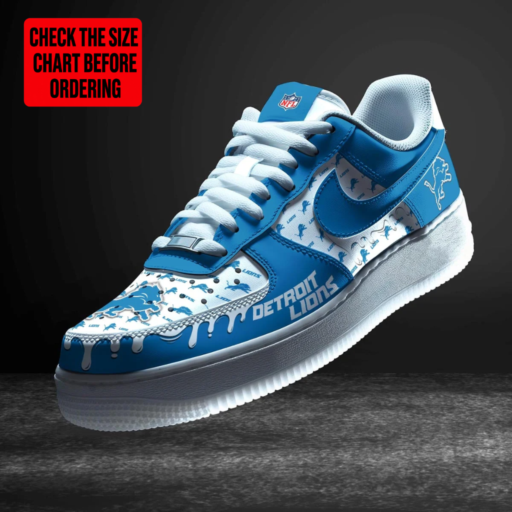 [SPECIAL OFFER] NEW CUSTOMIZED NFL04 DTL DETROIT LIONS AF1 SHOES