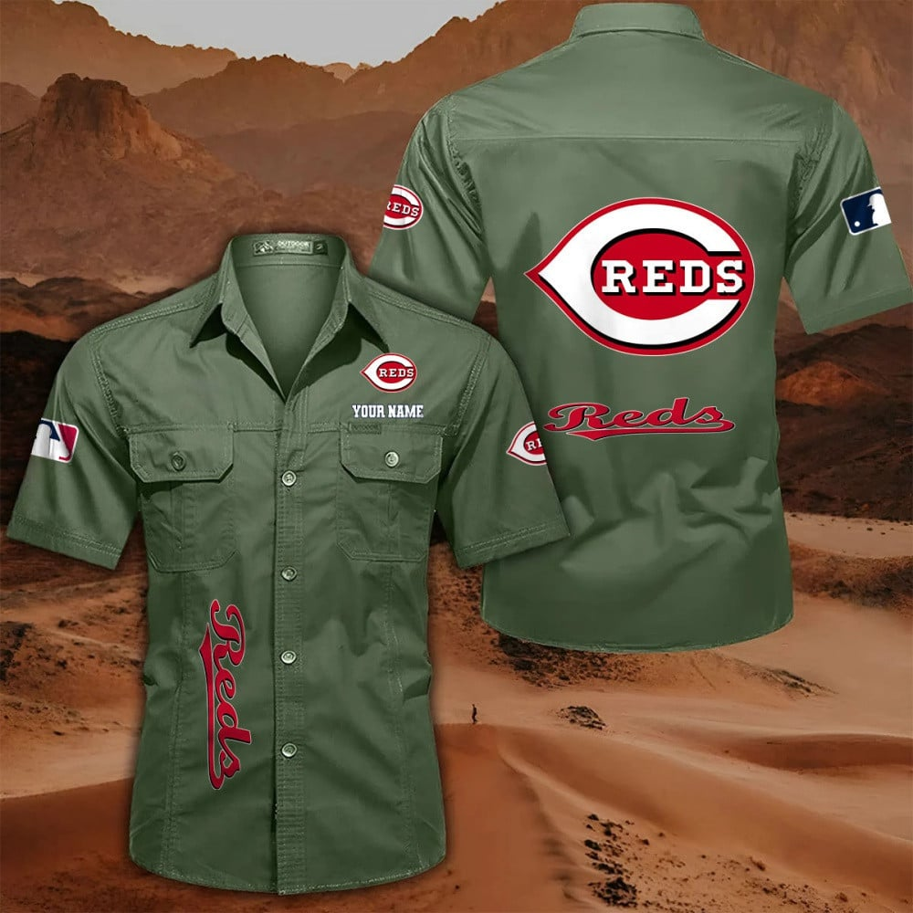 LIMITED EDITION - NEW CUSTOMIZED MLB05 CRS CINCINNATI REDS MEN'S CARGO SHIRT