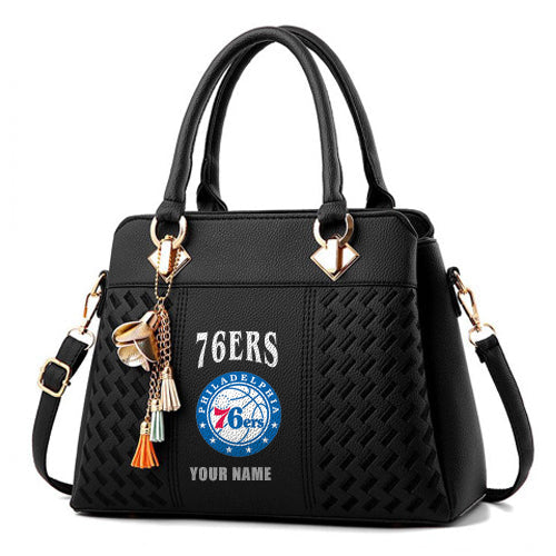 LIMITED EDITION - NEW CUSTOMIZED NBA26 P76 PHILADELPHIA 76ERS ZIP HANDBAG MULTICOLOR