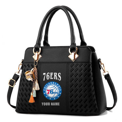 LIMITED EDITION - NEW CUSTOMIZED NBA26 P76 PHILADELPHIA 76ERS ZIP HANDBAG MULTICOLOR