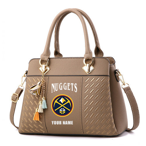 LIMITED EDITION - NEW CUSTOMIZED NBA08 DNU DENVER NUGGETS ZIP HANDBAG MULTICOLOR