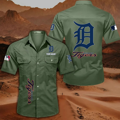 LIMITED EDITION - NEW CUSTOMIZED MLB16 DTS DETROIT TIGERS MEN'S CARGO SHIRT