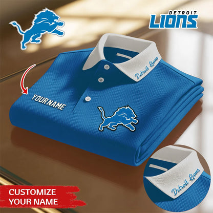 LIMITED EDITION - NEW CUSTOMIZED NFL04 DTL DETROIT LIONS POLO SHIRT