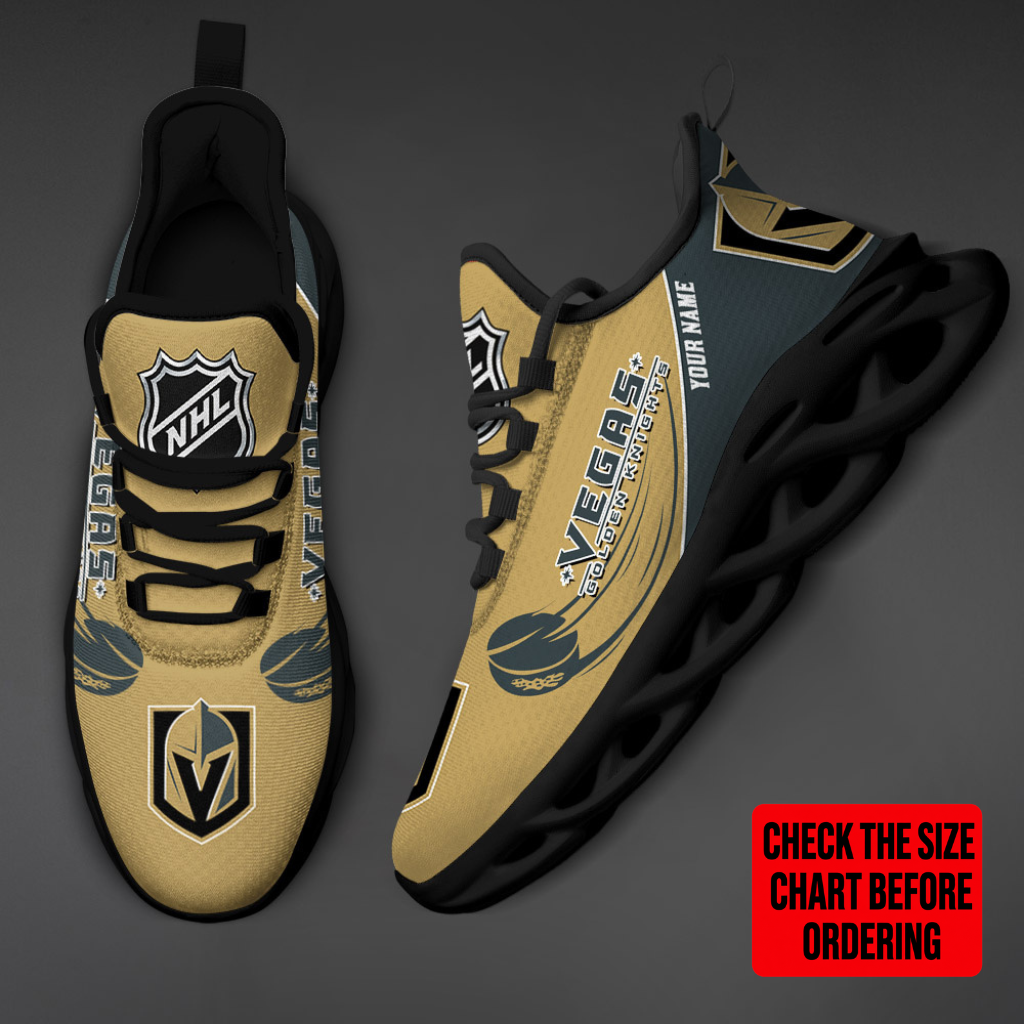 LIMITED EDITION - NEW CUSTOMIZED NHL04 VGK VEGAS GOLDEN KNIGHTS CLUNKY SNEAKERS