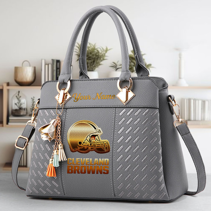 LIMITED EDITION - NEW CUSTOMIZED NFL29 CLB CLEVELAND BROWNS LUXURY HANDBAG IN MULTIPLE COLORS