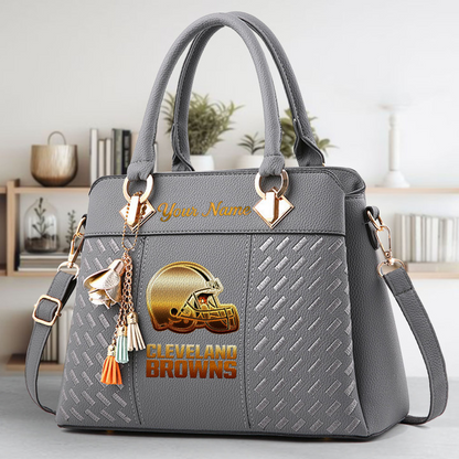 LIMITED EDITION - NEW CUSTOMIZED NFL29 CLB CLEVELAND BROWNS LUXURY HANDBAG IN MULTIPLE COLORS