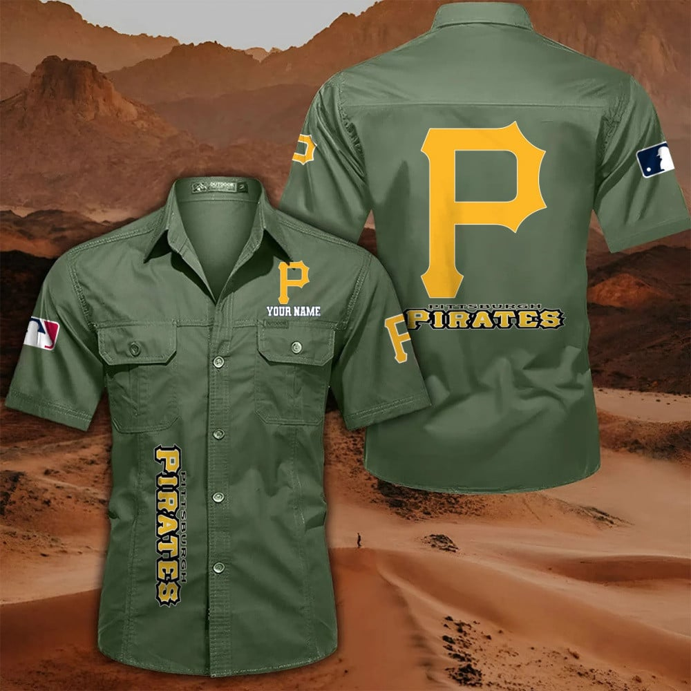 LIMITED EDITION - NEW CUSTOMIZED MLB29 PHP PITTSBURGH PIRATES MEN'S CARGO SHIRT